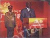 
Mwai Kibaki, President of Kenya, delivers a speech upon the Launch of Kenya's Tourism Marketing Campaign to invite more Chinese people to visit his country.
